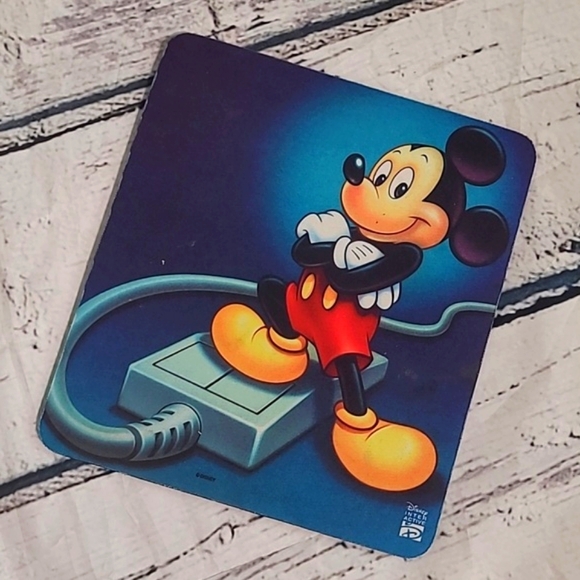Vintage 90s Disney Interactive Mickey Mouse Computer Mouse MousePad Pad Office - Picture 4 of 12